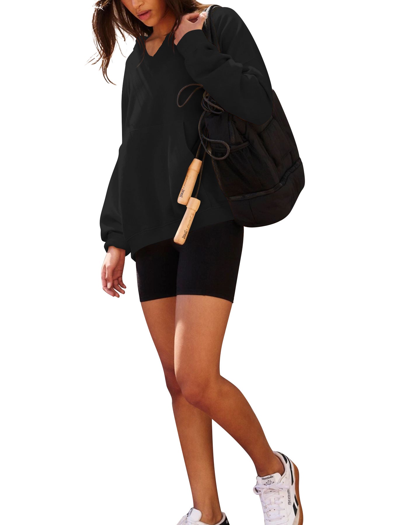 Women's Oversized Casual Hooded Pocket Sweatshirt