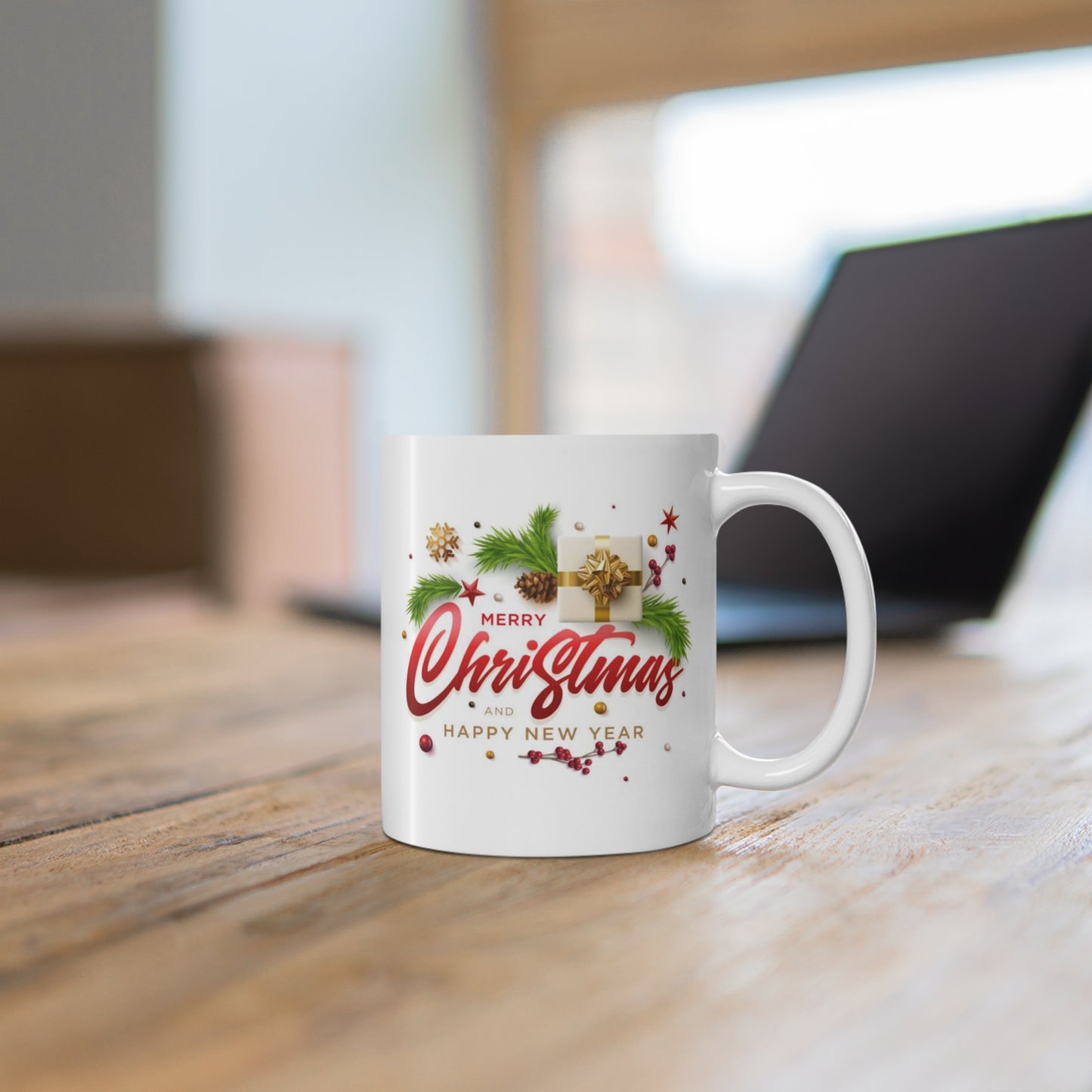 Christmas Coffee Mug, Holiday Coffee Mug MERRY CHRISTMAS, Funny Christmas Movie Mugs from family, friends -Mug in Decorative Christmas Gif [Mug 11oz]