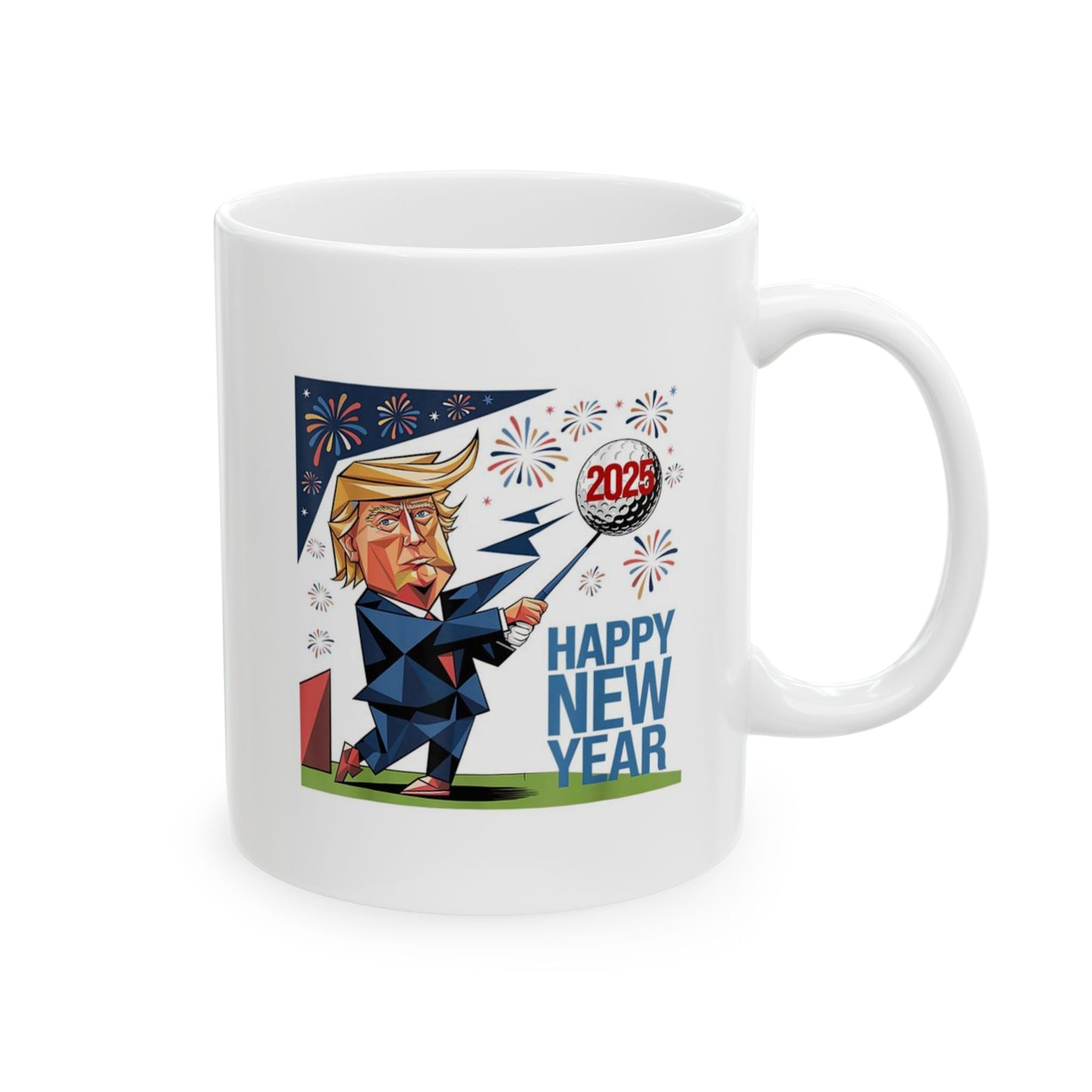 Trump Coffee Mug Cup Happy New Year 2025, 11 Oz, White Trump/Vance 2024 24 Trump Won, Trump Coffee Ceramic Mug, (11oz, 15oz)