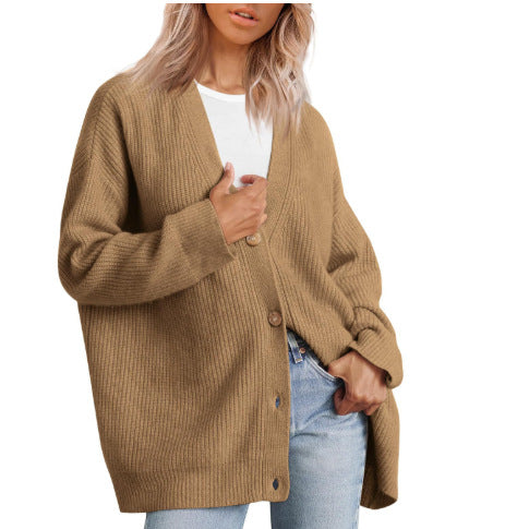 V-neck Flattering Knit Cardigan Women