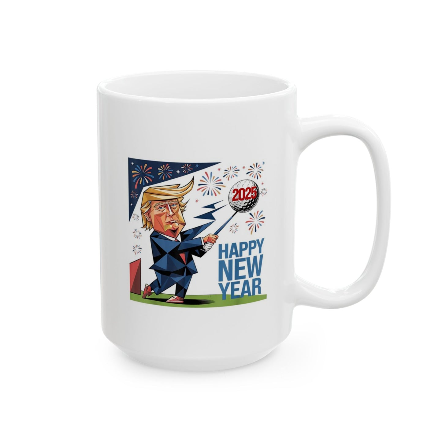 Trump Coffee Mug Cup Happy New Year 2025, 11 Oz, White Trump/Vance 2024 24 Trump Won, Trump Coffee Ceramic Mug, (11oz, 15oz)