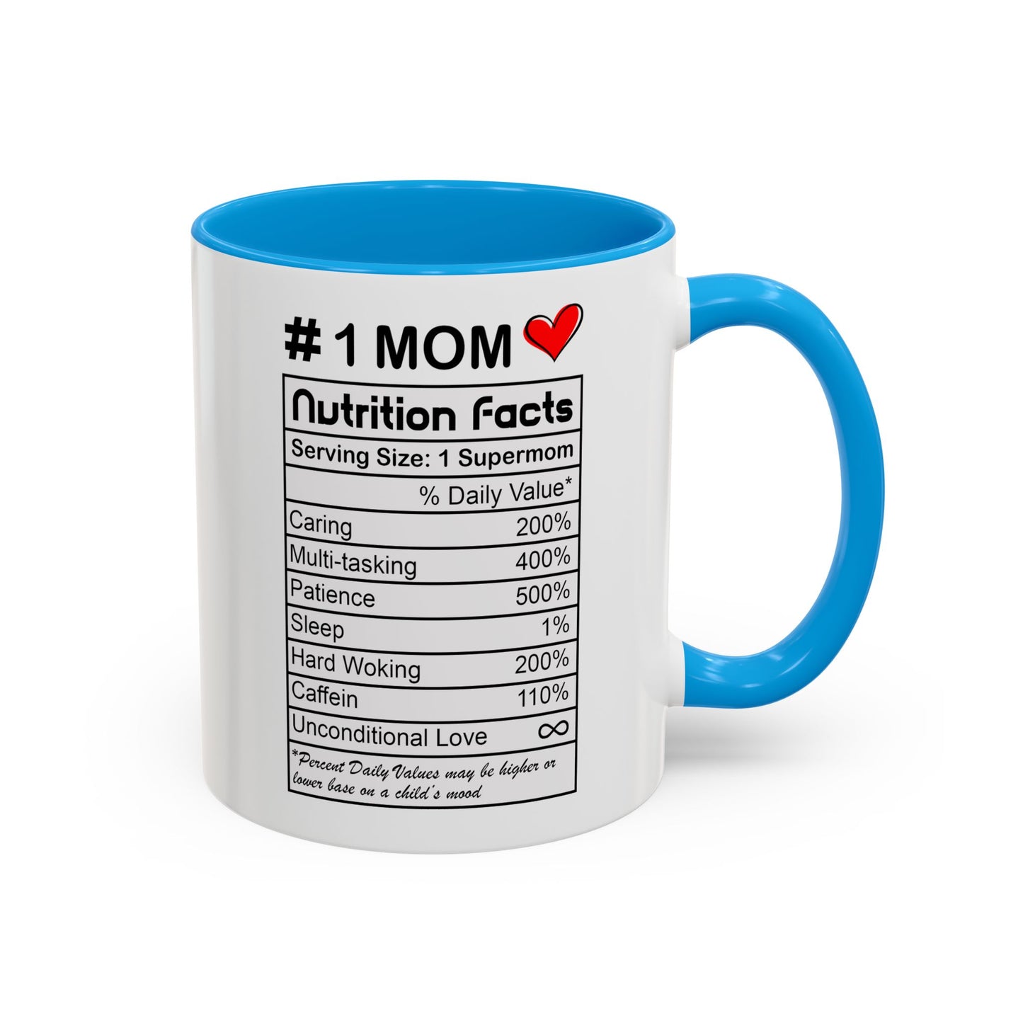 Colorful Mugs, 11oz - #1 Mom Nutrition Facts, Mother's Day Gift, Best Mom Ever, Mother Birthday Present, Coffee Cup for Mom, Mother