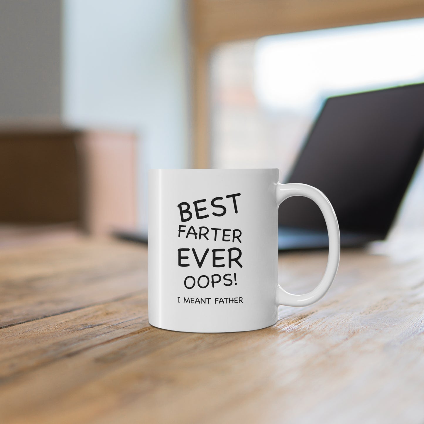 Best Farter Ever Oops Mug, Mug 11oz - Funny Coffee Cup, Dad Gift, Father's Day Mug, Gag Gift, White Elephant Gift