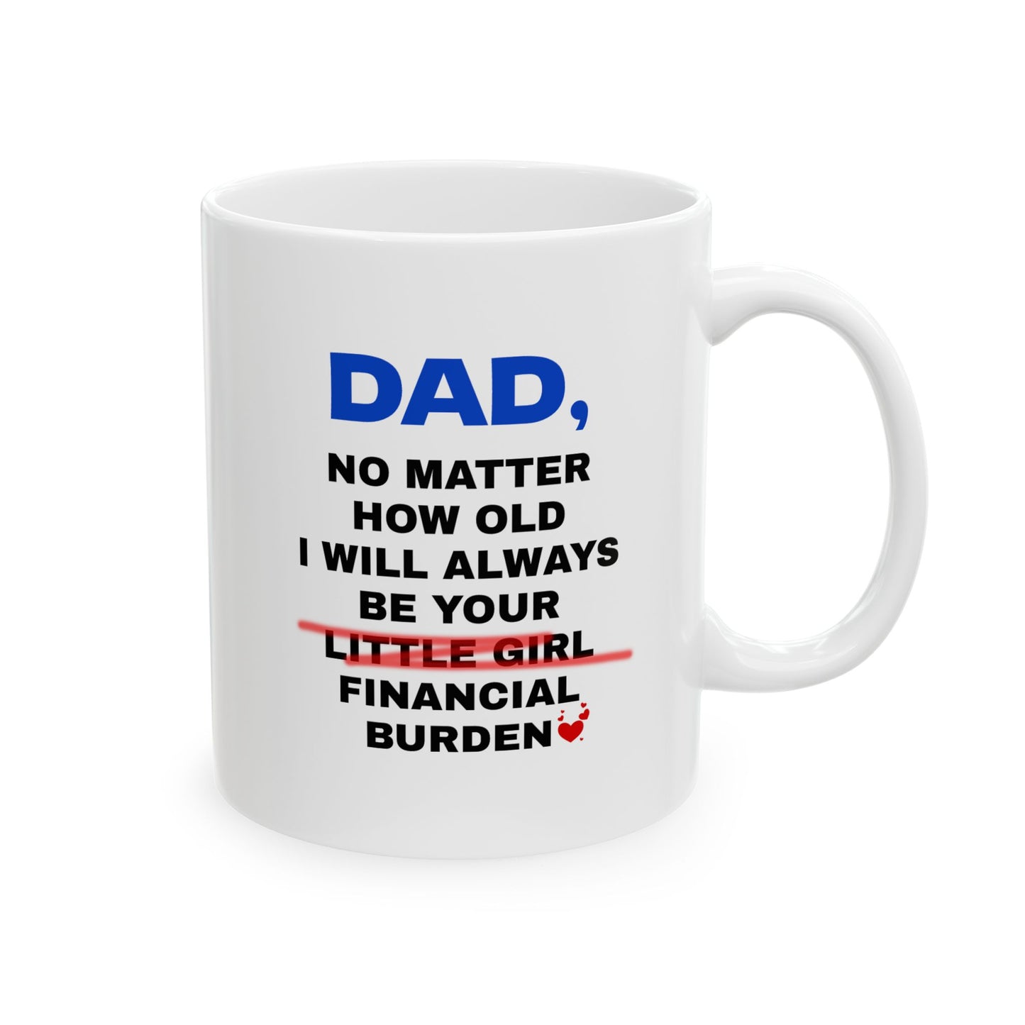 Dad No Matter How Old I Will Always Be Your Financial Burden Coffee Mug, Gifts For Dad From Daughter, Birthday Fathers Day Chirstmas Gifts, Funny Dad Mug