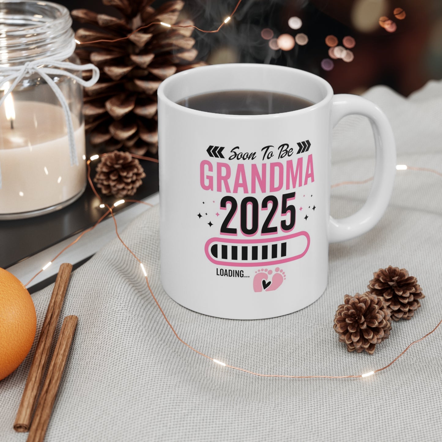 Soon To Be Grandma 2025 Pregnancy Announcement Mug For Mom [Vesion 1] Mug 11oz