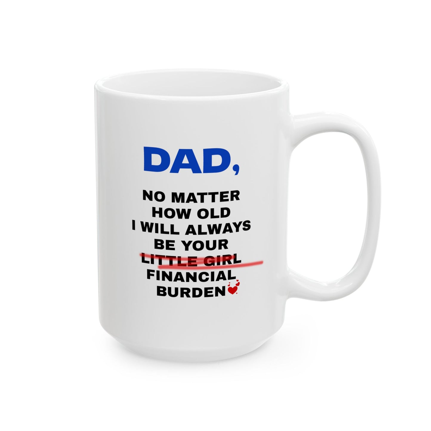 Dad No Matter How Old I Will Always Be Your Financial Burden Coffee Mug, Gifts For Dad From Daughter, Birthday Fathers Day Chirstmas Gifts, Funny Dad Mug