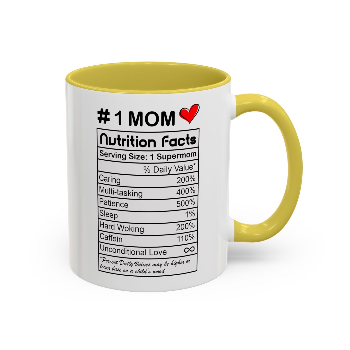 Colorful Mugs, 11oz - #1 Mom Nutrition Facts, Mother's Day Gift, Best Mom Ever, Mother Birthday Present, Coffee Cup for Mom, Mother