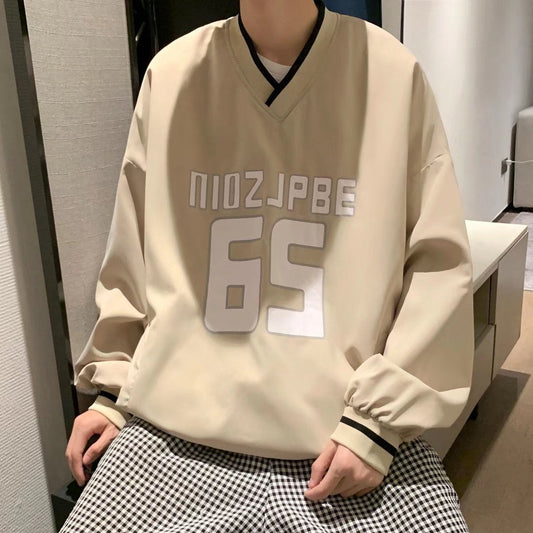 V-neck Baseball Sweater Women's Fashion Shell Jacket