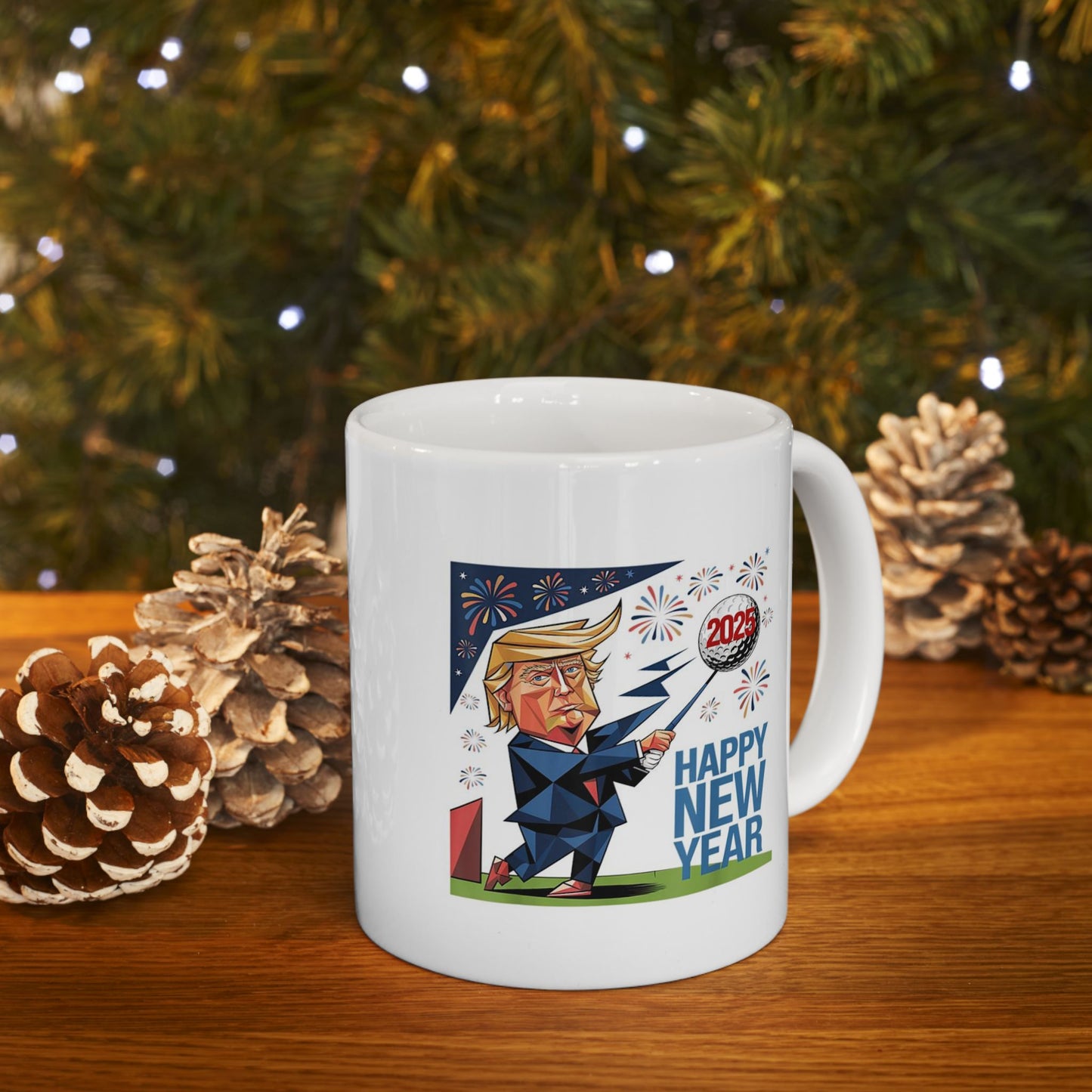 Trump Coffee Mug Cup Happy New Year 2025, 11 Oz, White Trump/Vance 2024 24 Trump Won, Trump Coffee Ceramic Mug, (11oz, 15oz)