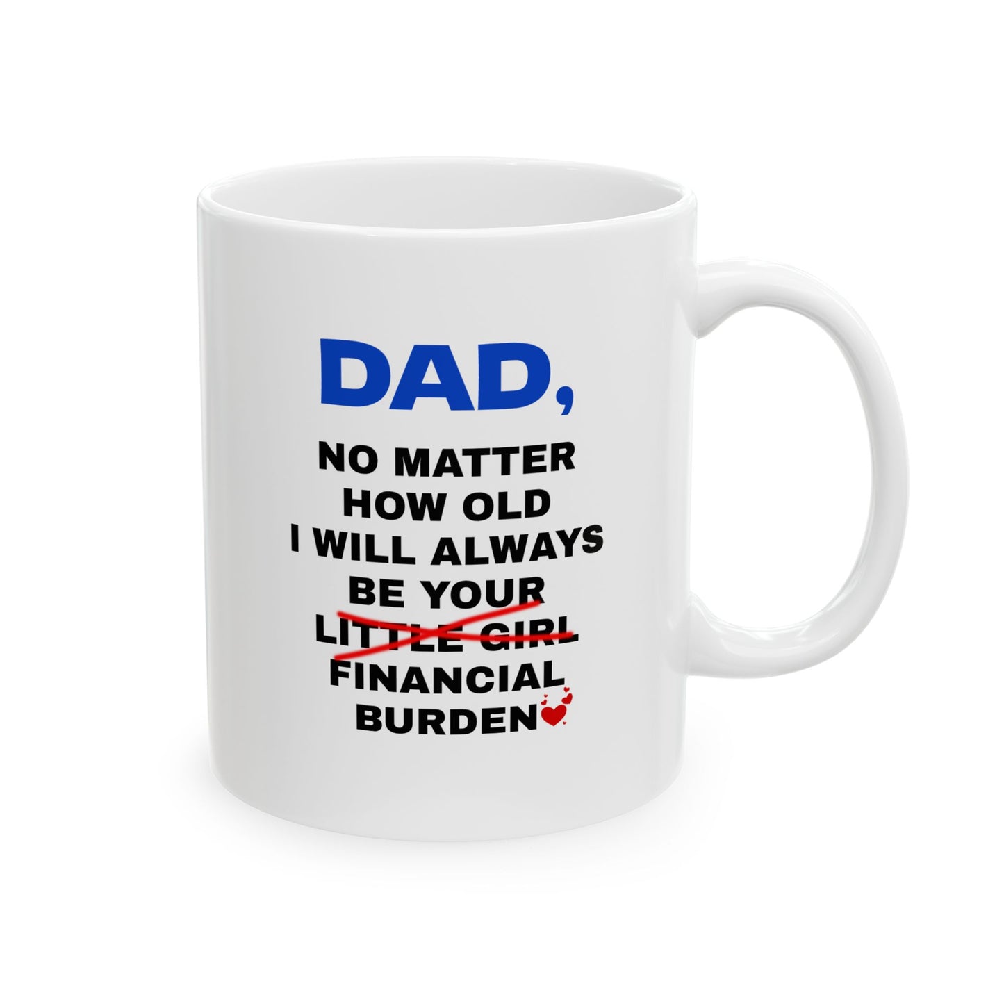 Dad, No Matter How Old I Will Always Be Your Financial Burden Coffee Mug, Gifts For Dad From Daughter, Birthday Fathers Day Chirstmas Gifts, Funny Dad Mug