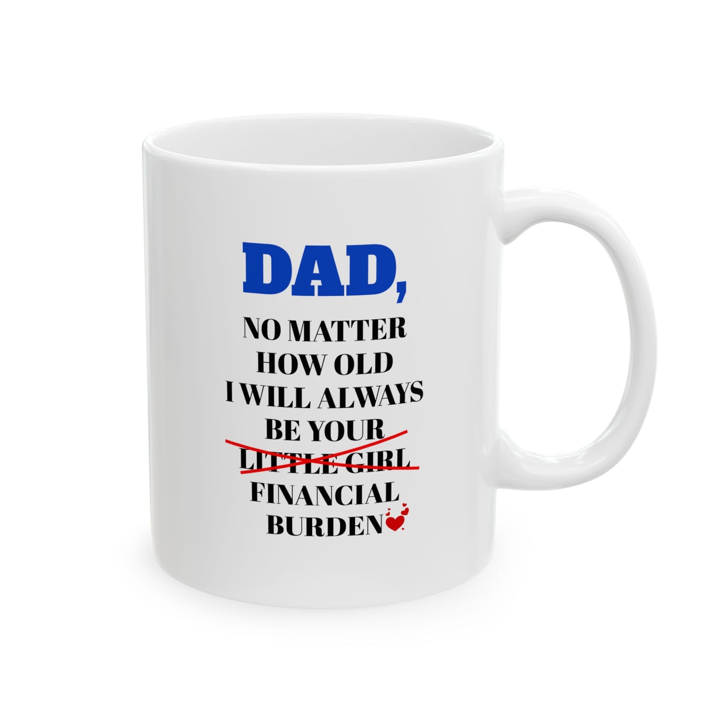 Dad No Matter How Old I Will Always Be Your Financial Burden Coffee Mug, Gifts For Dad From Daughter, Birthday Fathers Day Chirstmas Gifts [Version 5]