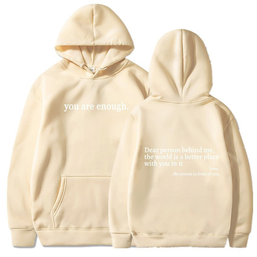 Women's Brushed Hoody Plain Letters