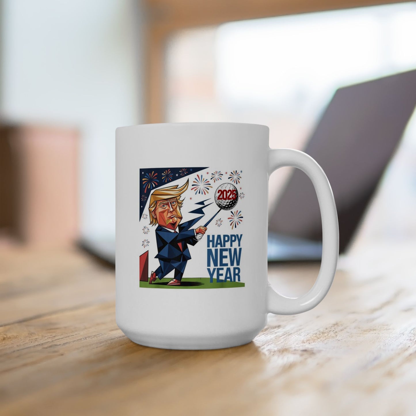 Trump Coffee Mug Cup Happy New Year 2025, 11 Oz, White Trump/Vance 2024 24 Trump Won, Trump Coffee Ceramic Mug, (11oz, 15oz)