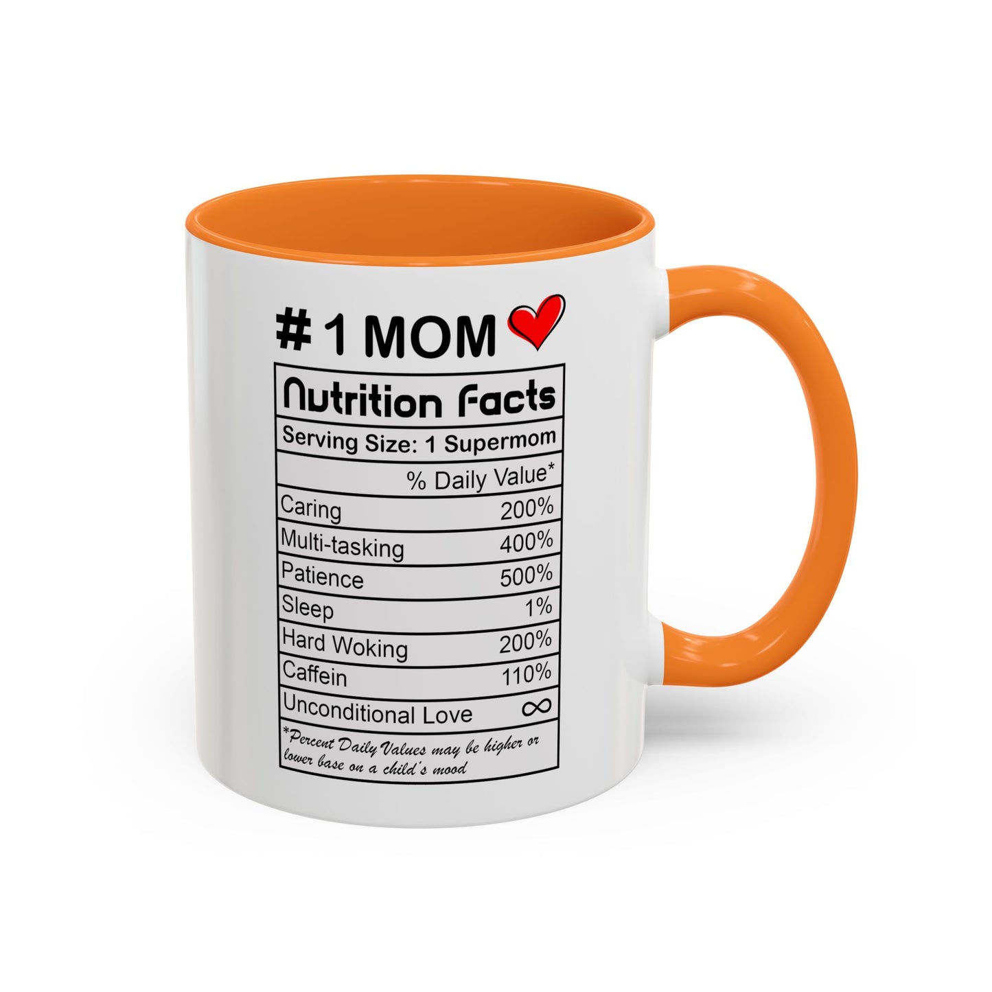 Colorful Mugs, 11oz - #1 Mom Nutrition Facts, Mother's Day Gift, Best Mom Ever, Mother Birthday Present, Coffee Cup for Mom, Mother