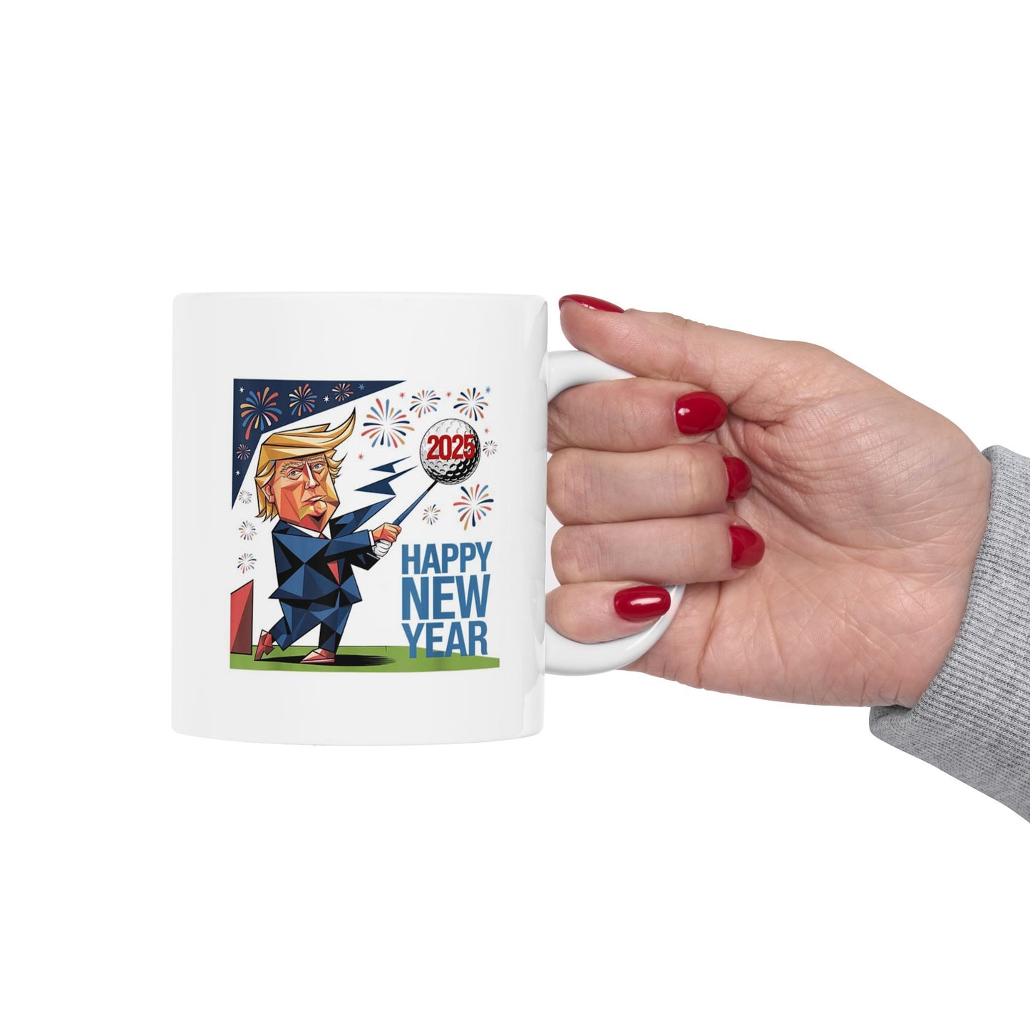 Trump Coffee Mug Cup Happy New Year 2025, 11 Oz, White Trump/Vance 2024 24 Trump Won, Trump Coffee Ceramic Mug, (11oz, 15oz)