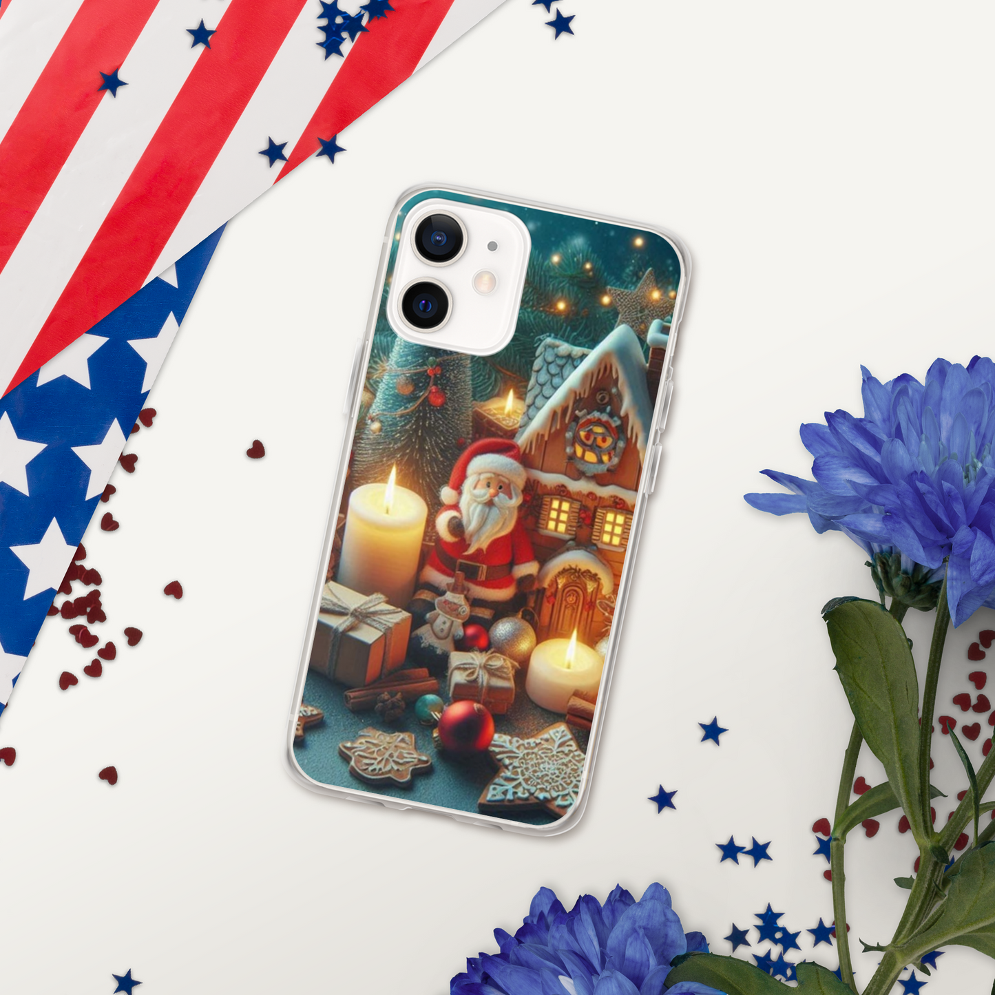 Christmas cartoon phone case for iPhone made of plastic material to help protect the phone better