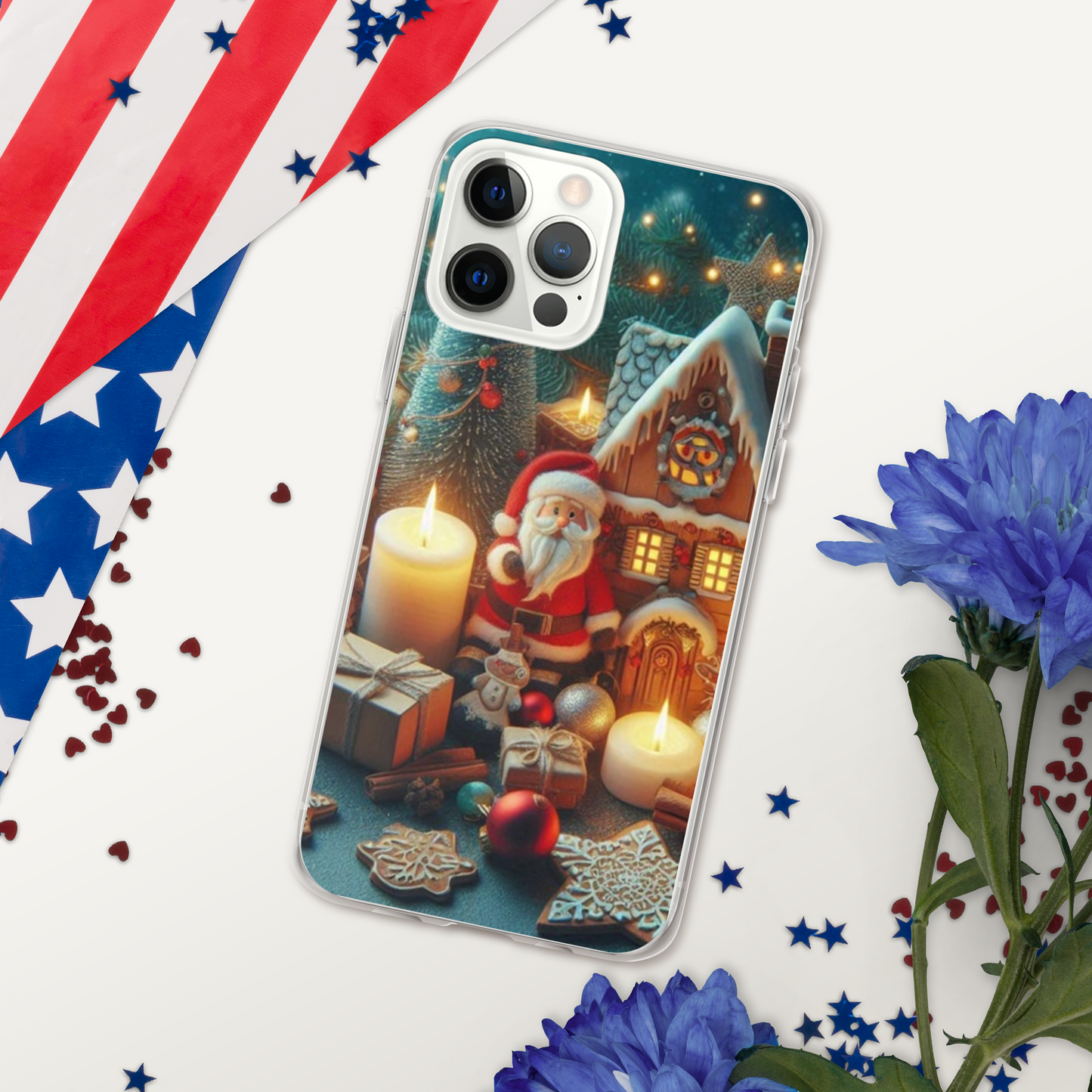 Christmas cartoon phone case for iPhone made of plastic material to help protect the phone better