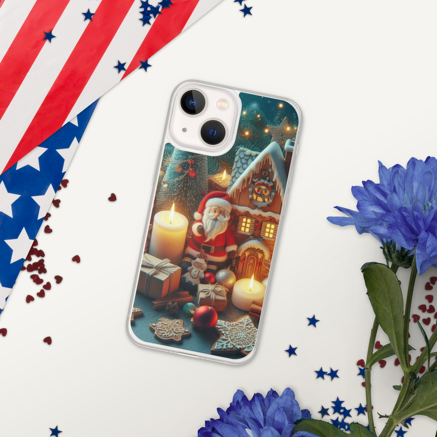 Christmas cartoon phone case for iPhone made of plastic material to help protect the phone better