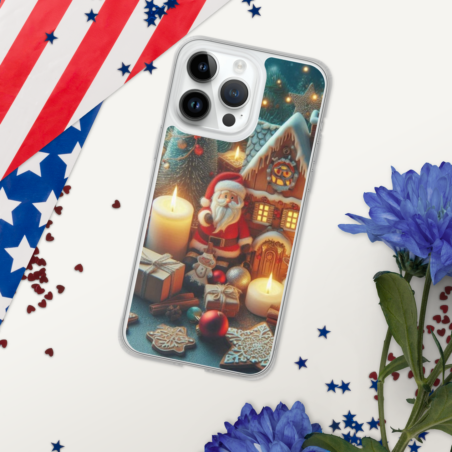 Christmas cartoon phone case for iPhone made of plastic material to help protect the phone better