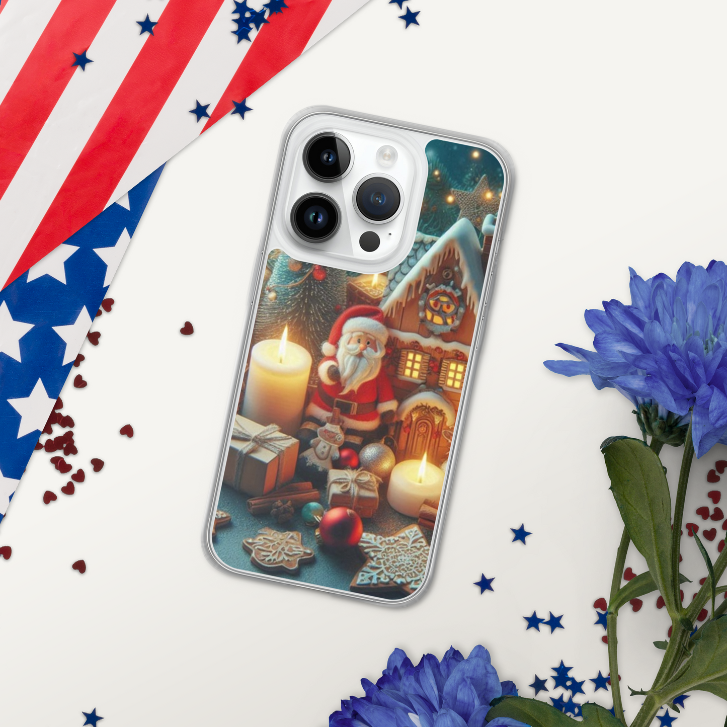 Christmas cartoon phone case for iPhone made of plastic material to help protect the phone better