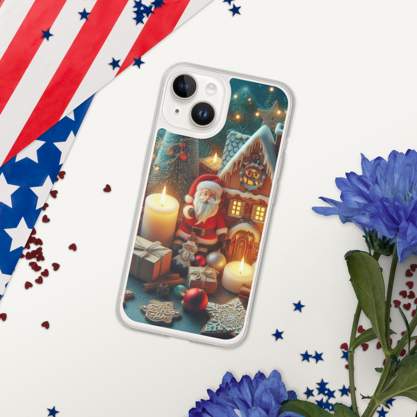 Christmas cartoon phone case for iPhone made of plastic material to help protect the phone better