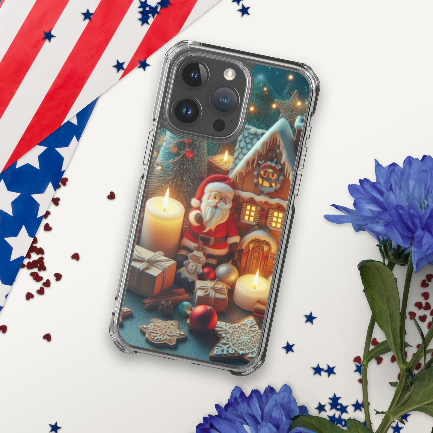 Christmas cartoon phone case for iPhone made of plastic material to help protect the phone better