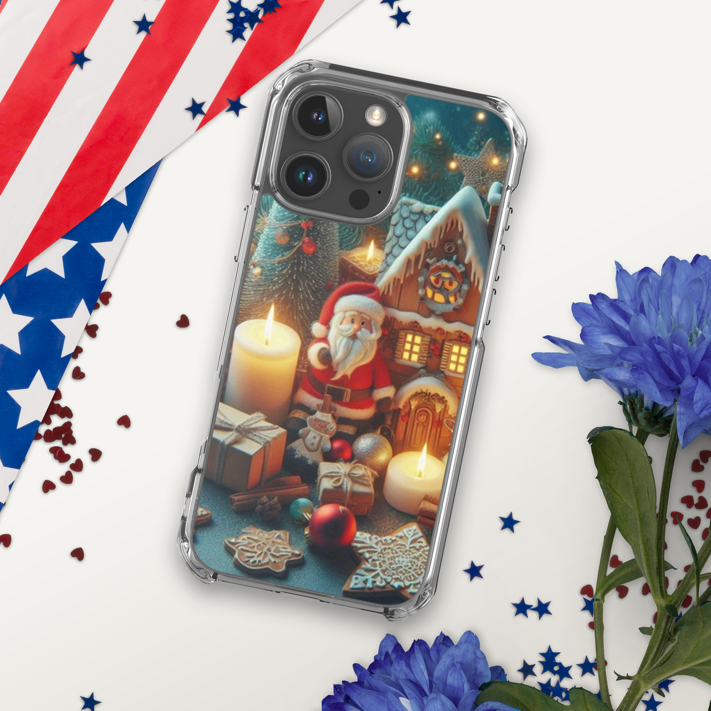 Christmas cartoon phone case for iPhone made of plastic material to help protect the phone better