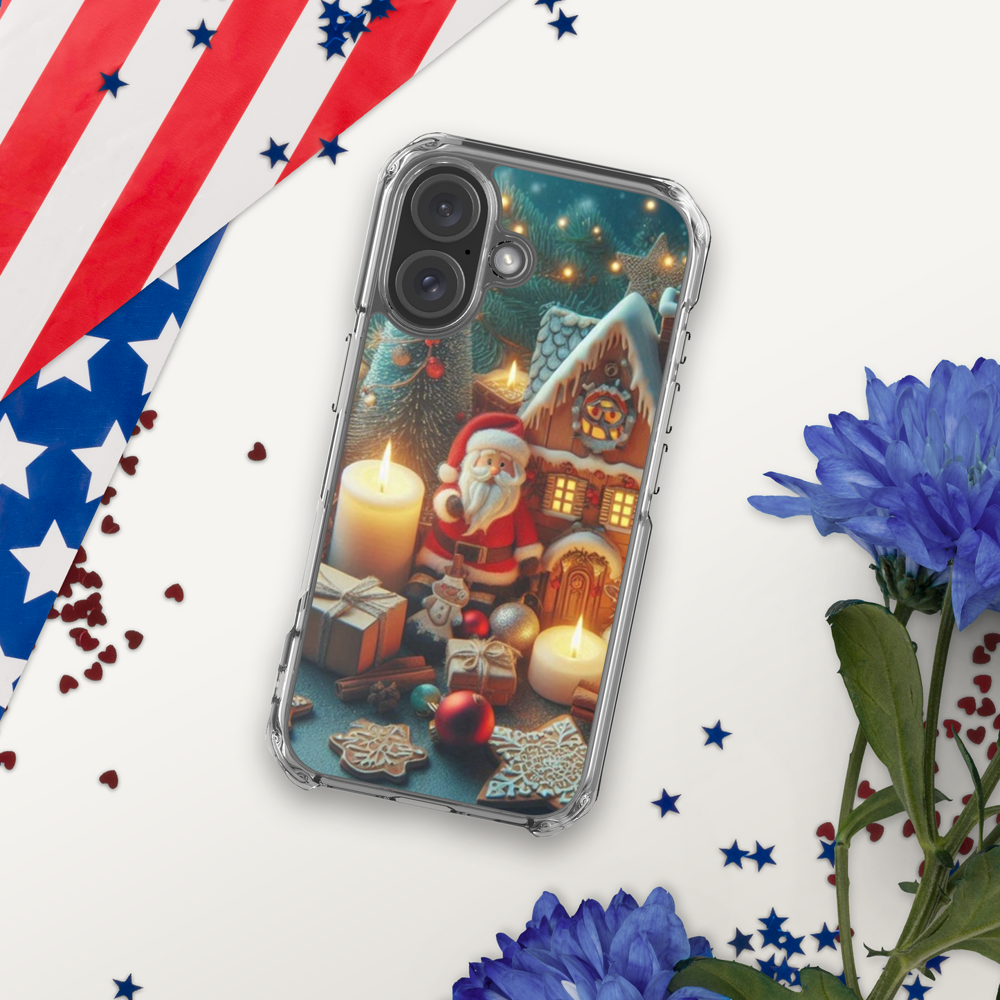 Christmas cartoon phone case for iPhone made of plastic material to help protect the phone better