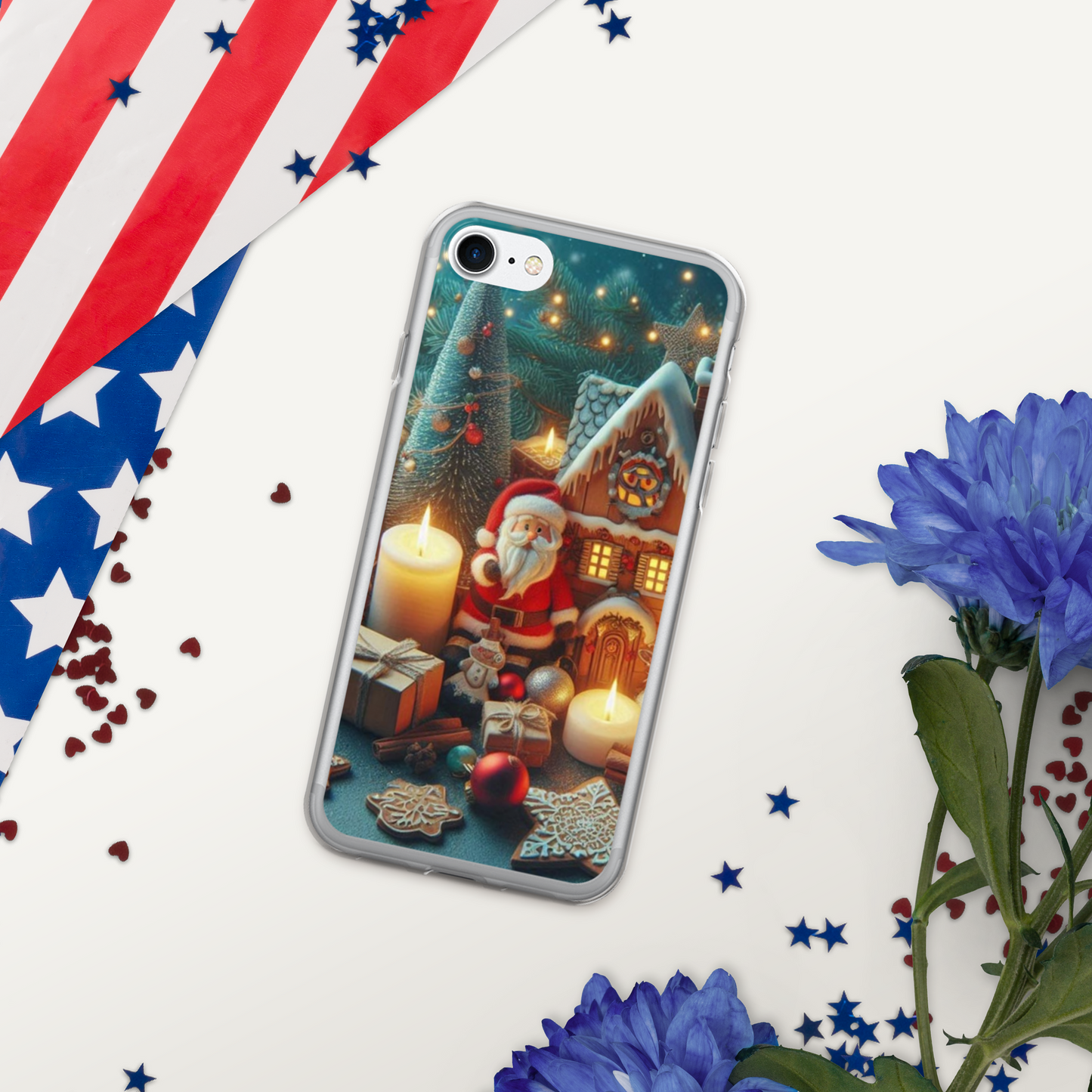 Christmas cartoon phone case for iPhone made of plastic material to help protect the phone better