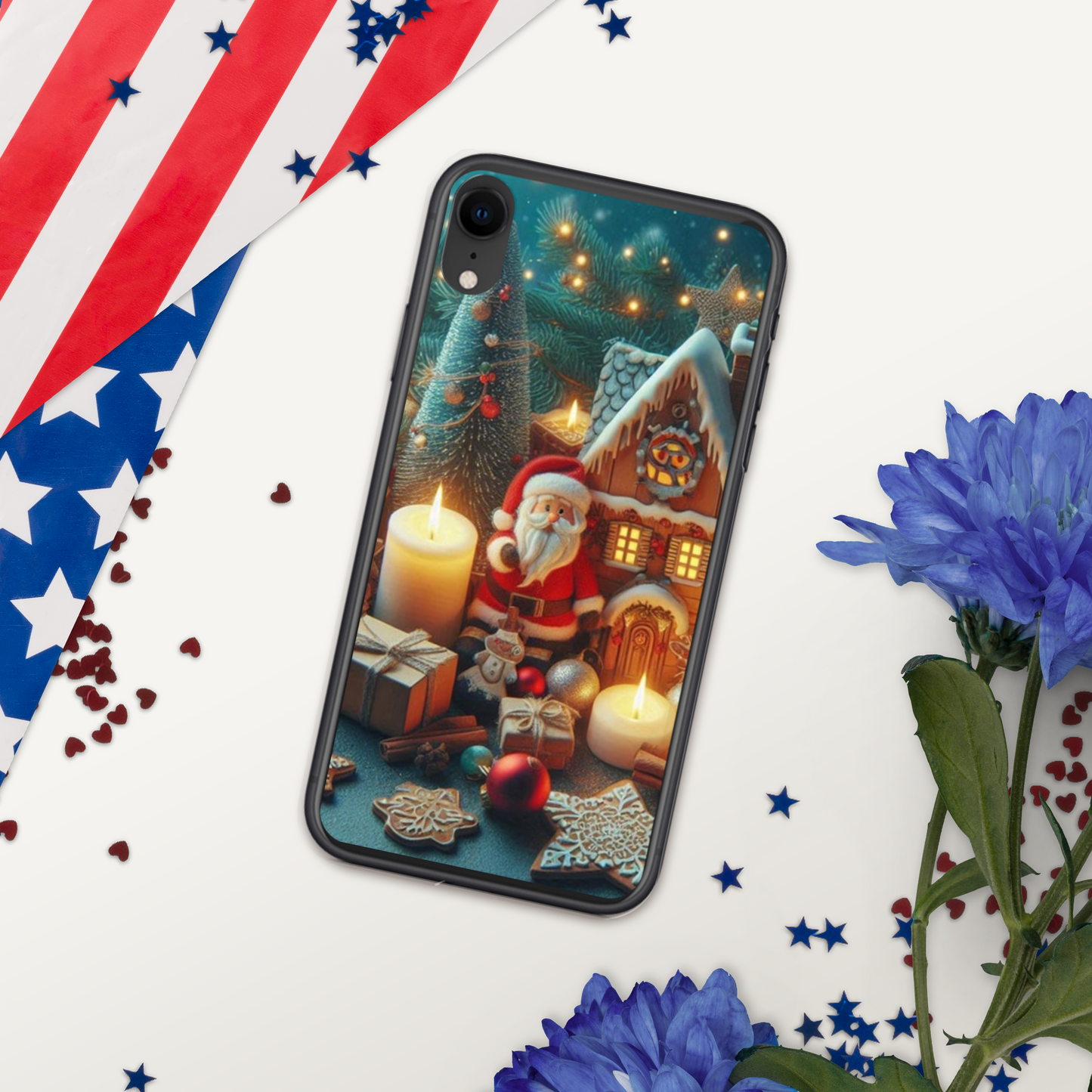 Christmas cartoon phone case for iPhone made of plastic material to help protect the phone better