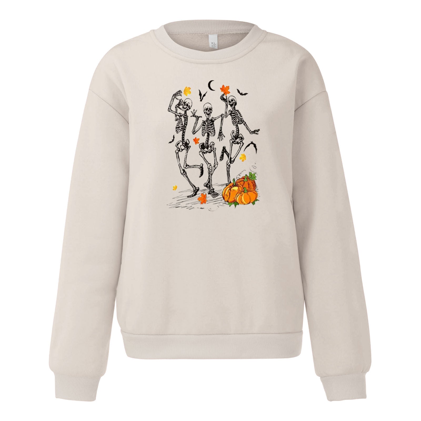 Female Halloween Printed Crew Neck Sweatshirt